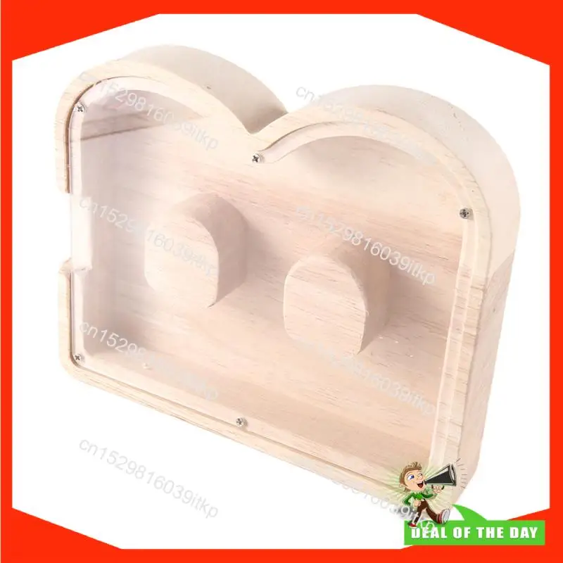 1 أغسطس قطعة خشبية رسالة أصبع البنك الإنجليزية الأبجدية توفير جرة الزجاج الشفاف عملة توفير جرة B