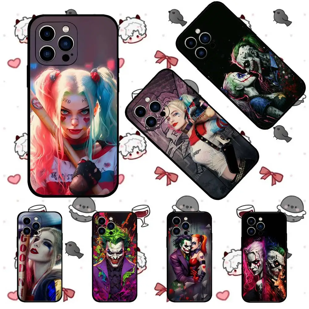 J-Jokers Harley Quinn Schwarze Handyhülle Passend für iPhone 17,16,15,11,13,14 Pro Max,Plus,X,Xr,Xs Max,13Mini