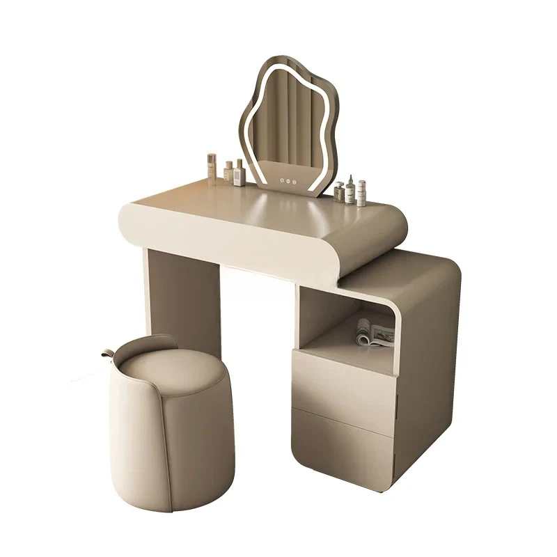 Commode de style crème Coiffeuse rétractable intégrée simple et moderne