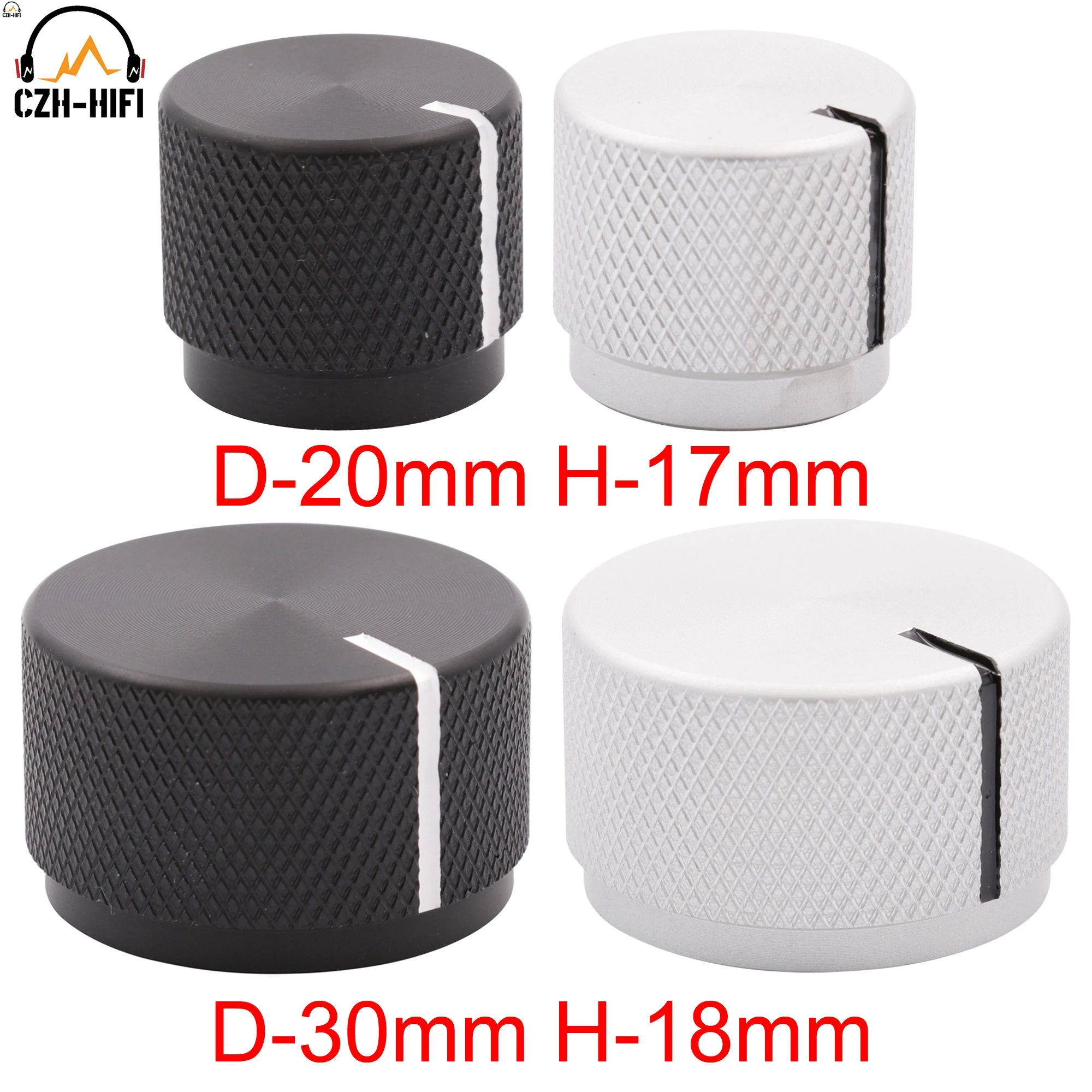 20mm 30mm Obrabiany CNC solidny aluminiowy potencjometr Przełącznik obrotowy Pokaznik Pokrętło regulacji głośności Przycisk do wzmacniacza audio CD DAC
