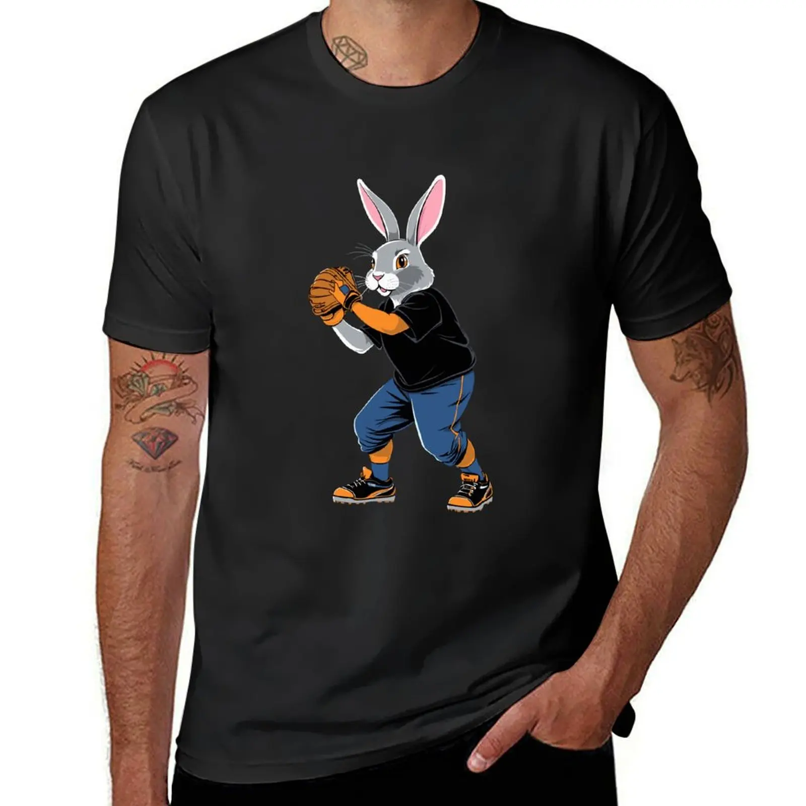 

Baseball player Easter bunny Easter baseball T-Shirt plain for a boy shirts graphic tees plain black t shirts men