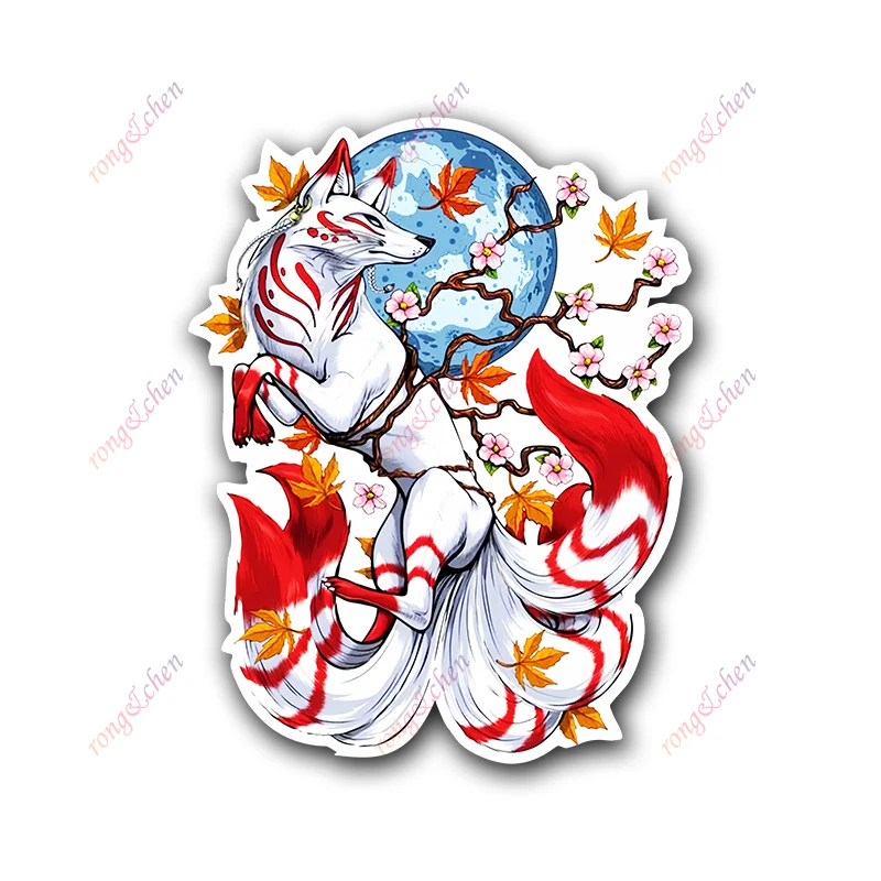 

Funny Car Sticker Fox Cherry Blossom for Car Motorcycle Racing Helmet Laptop Trunk Body Car Window Surfboard PVC Vinyl Decals