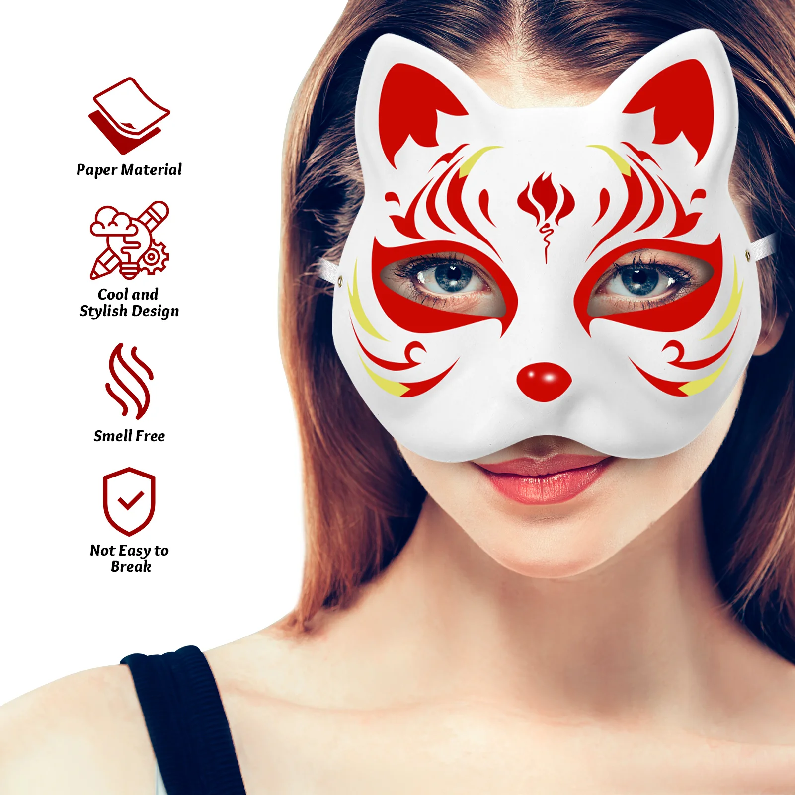 20 Pcs Blank Hand Drawn Mask Cat Toy Prom DIY Masks Animal for Kids Paper Masquerade Prop Women's Painting White