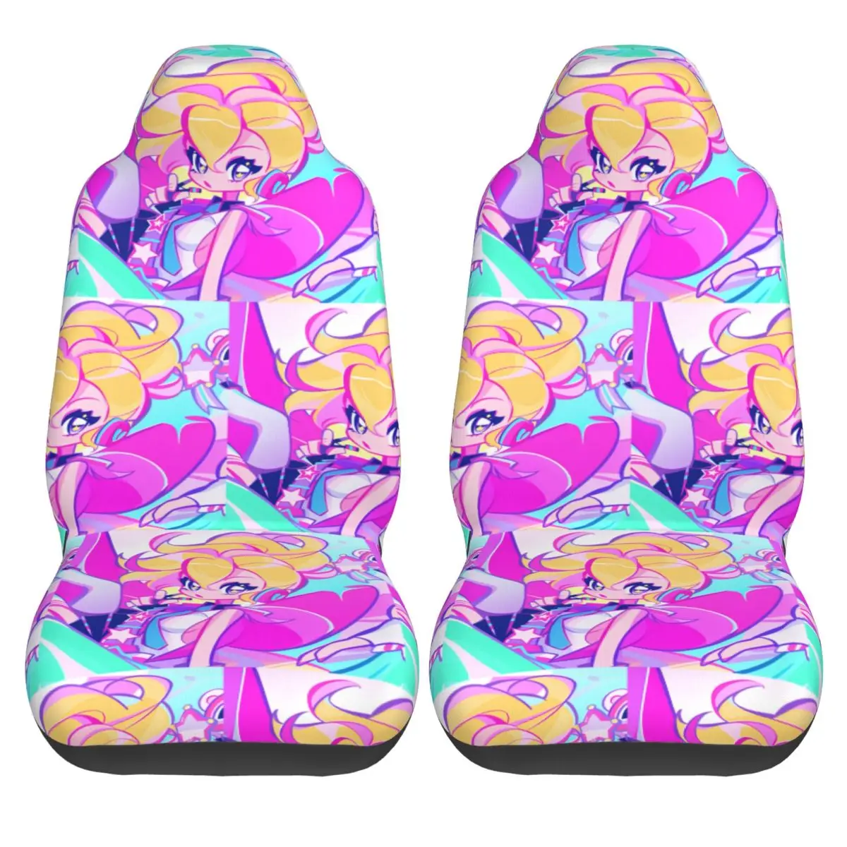 

Rin Muse Dash Car Seat Covers Comfortable 2 Pcs Auto Seat Covers Funny Taxi Polyester Cover