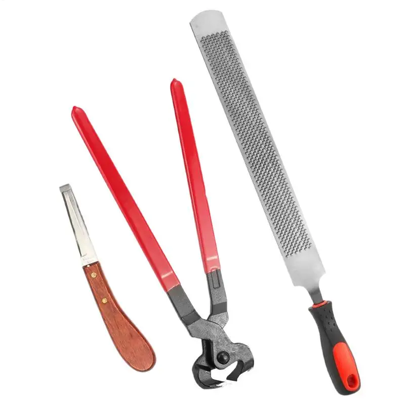 Horse Hoof Trimming Tools Trimming Tool For Pony Anti-Slip Professional Nail Palm Set For Equine Livestock Barn Grooming