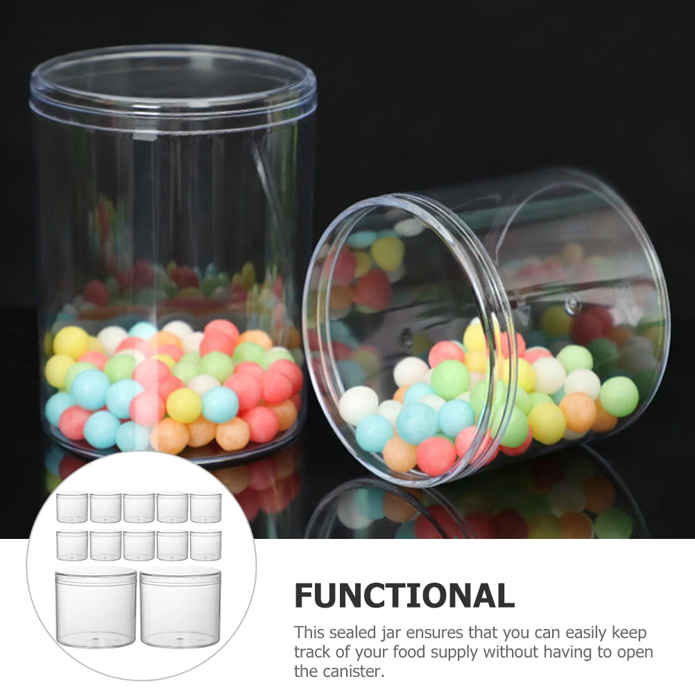 

15 Food Jars Aluminum Lids 85mm x 100mm Sealed Containers Nuts Grains Snacks Honey Kitchen Storage Plastic Canisters Reusable