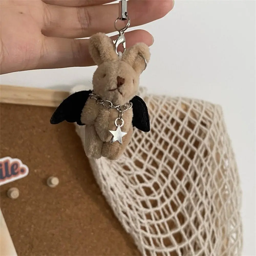 

Devil Rabbit Rabbit Phone Charm Gothic Punk Wings Star Plush Rabbit Keychains Phone Pendant Keyring Mobile Phone Chain
