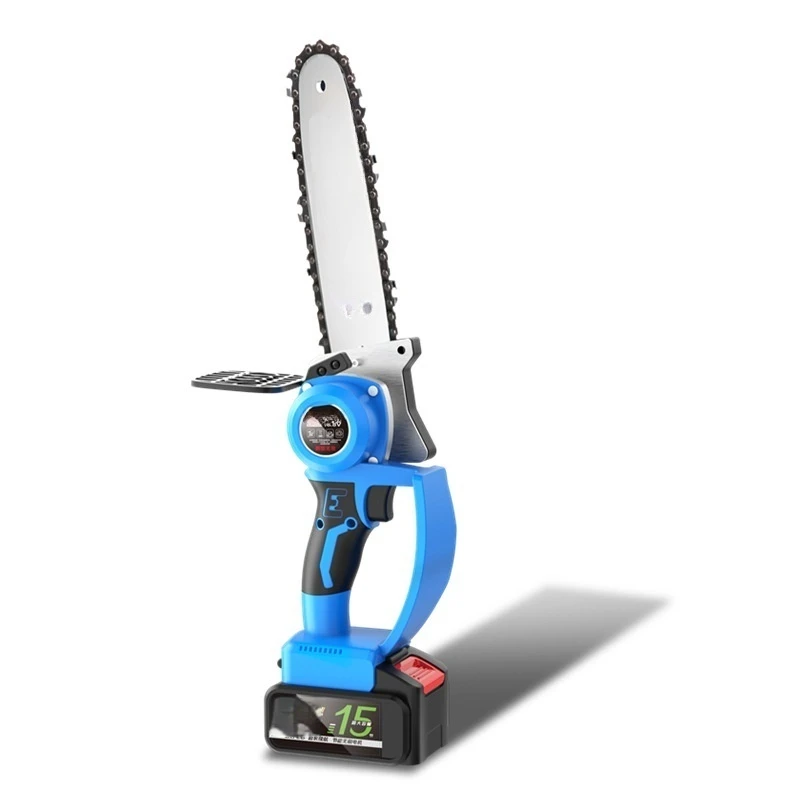 21V Electric Chainsaw Wood Reach High-Power 12'' Mini One-Hand Electric Chain Saw with Outdoor Lithium Battery