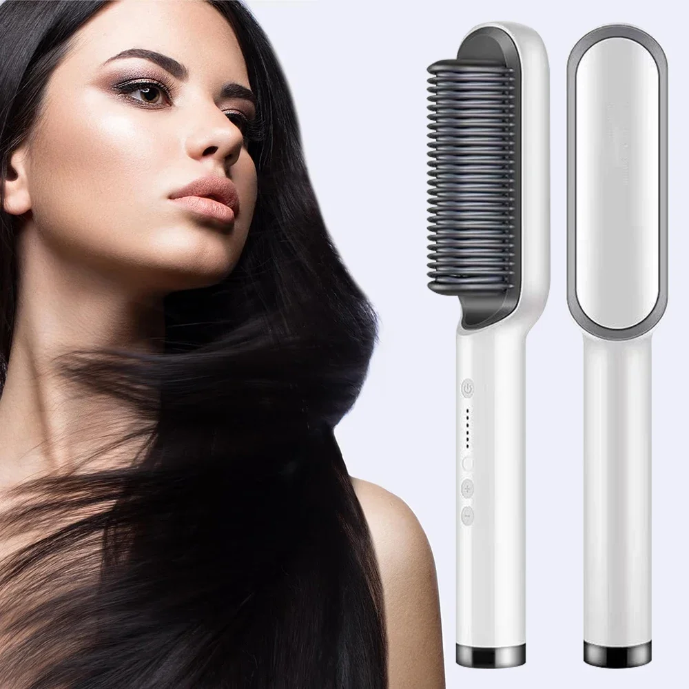 

1PC Curly Hair Stick Straight Hair Comb Multifunctional 2 In 1 Comb Negative Ions Will Not Harm Hair Plywood White 1 Piece