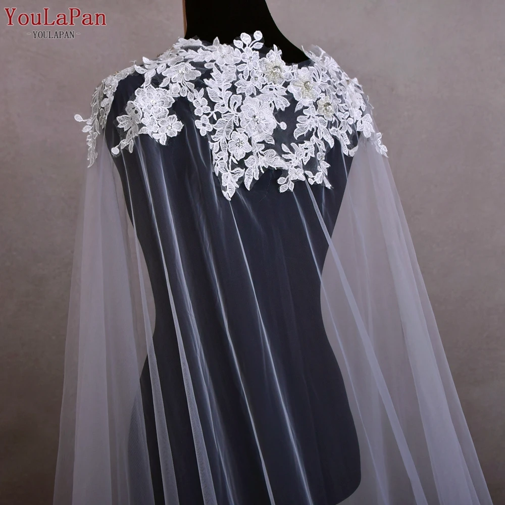 Youlapan VG53 Elegante Vrouw Bolero Voor Trouwjurk Lange Cape Te Trouwen Wedding Ceremony Accessoires Lange Shrugs Voor Vrouwen