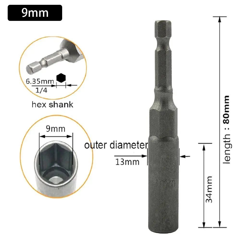 1Pcs Drive Socket Hex Socket 5.5-19mm 1/4
