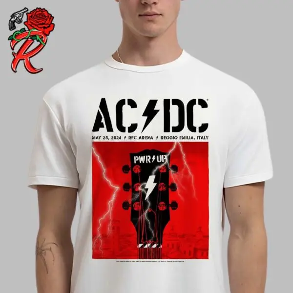 

AC DC Concert Poster for Shows At Messe in Hannover Germany on July 31 and August PWR Up Tour Europe 2024 Classic T-Shirt
