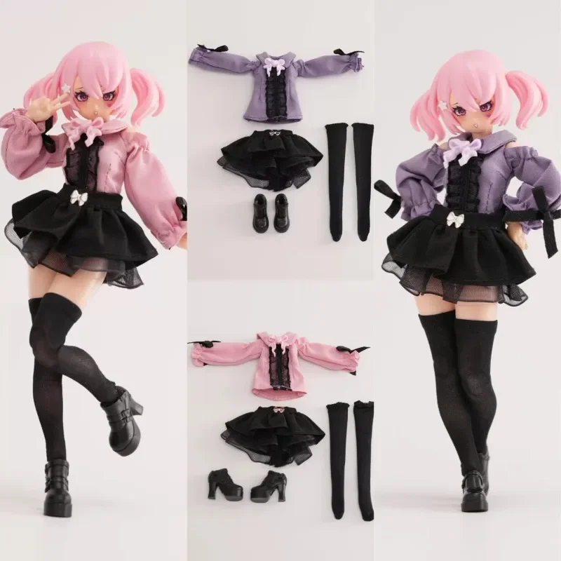 Pre-sale 1/12 Scale Action Figures Lace Shirt Skirt Socks Shoes Clothes Set Model for 6'' BD PF  Dolls Decor Body Accessory