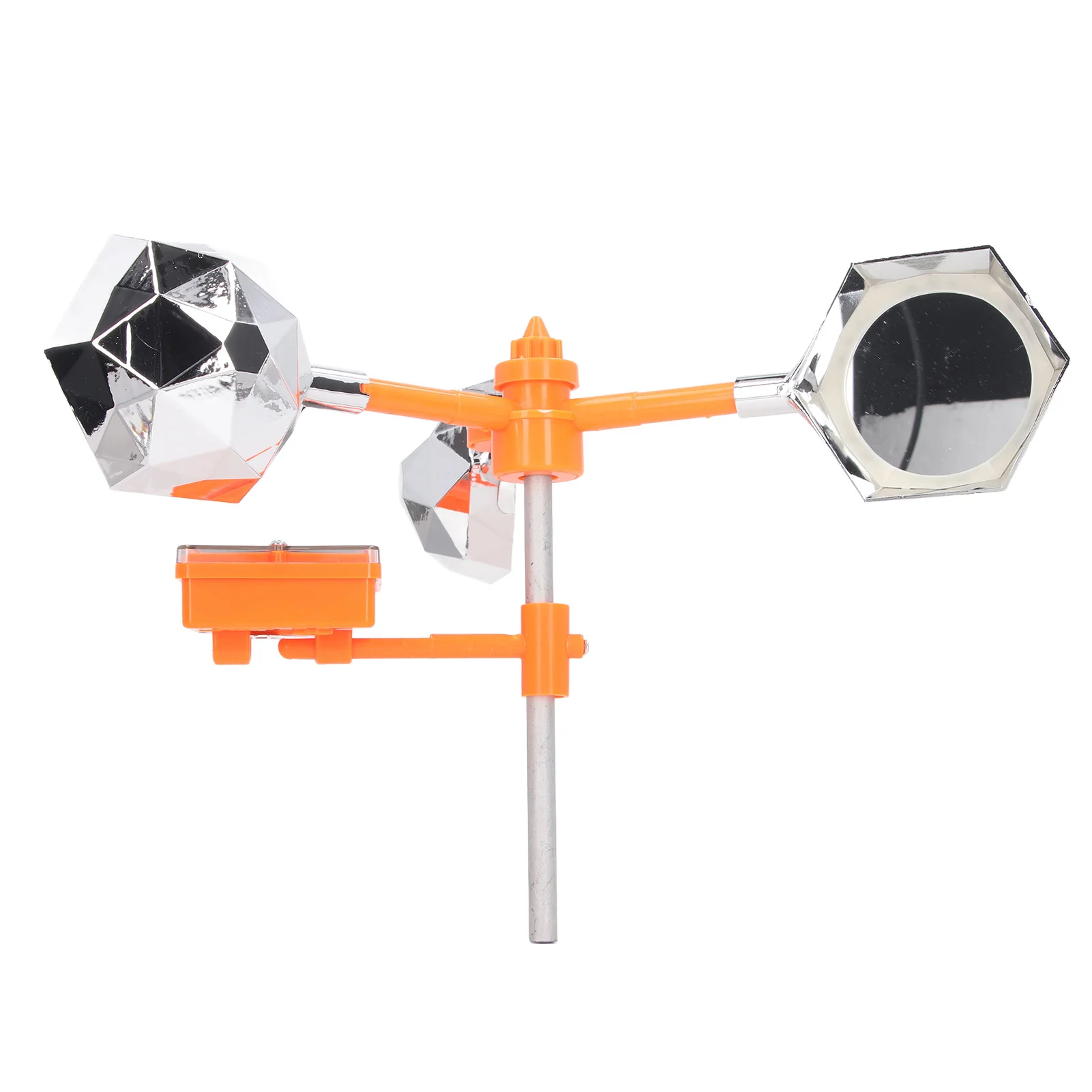 

Solar Bird Repeller Sound Light Bird Repeller White Electroplated Diamond Shape 360° Rotating Bird Flashing Deterrent for Farm