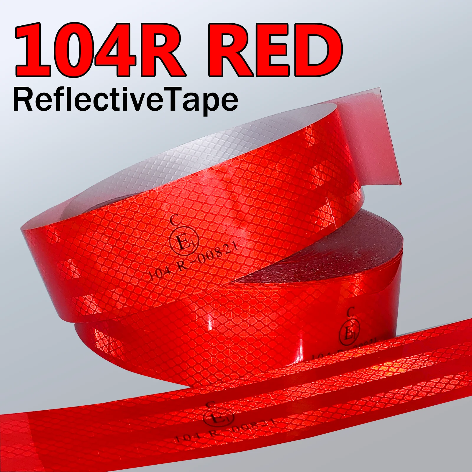 5cm 104R Red High Intensity Reflective Conspicuity Warning For Bike Truck Boats Trailer Self-Adhesive Waterproof Safety Tape