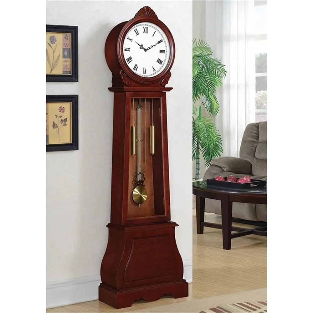 Grandfather Clock with Chime Brown Red, 9