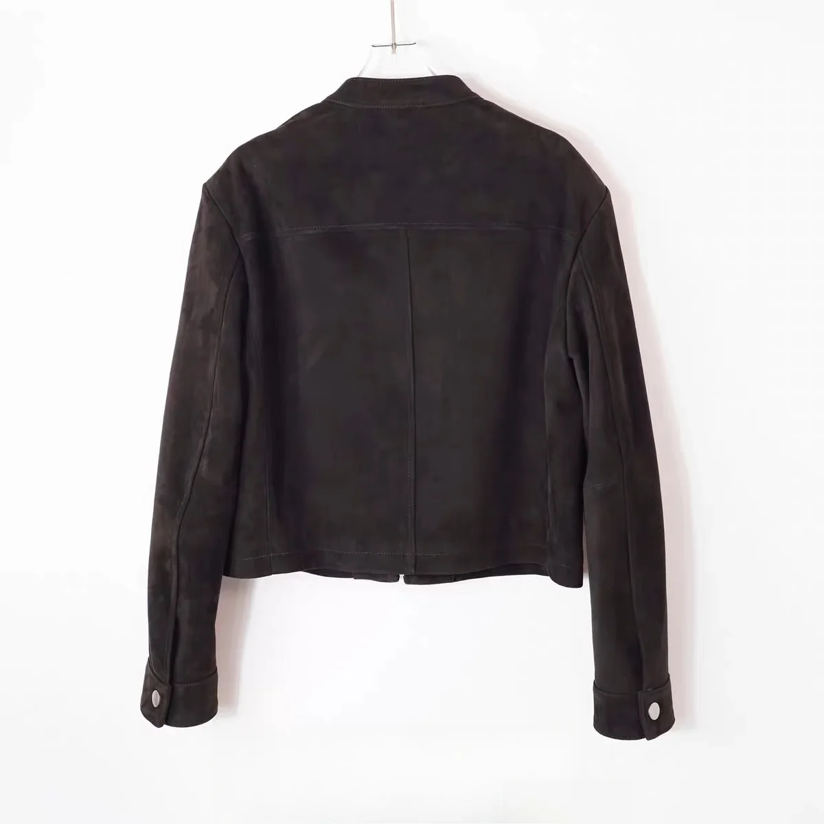 سترة جلدية عالية الجودة للنساء 2025 س الرقبة الكشمير معطف جلد الغزال الإناث التخسيس تنوعا Jaqueta الشارع الشهير