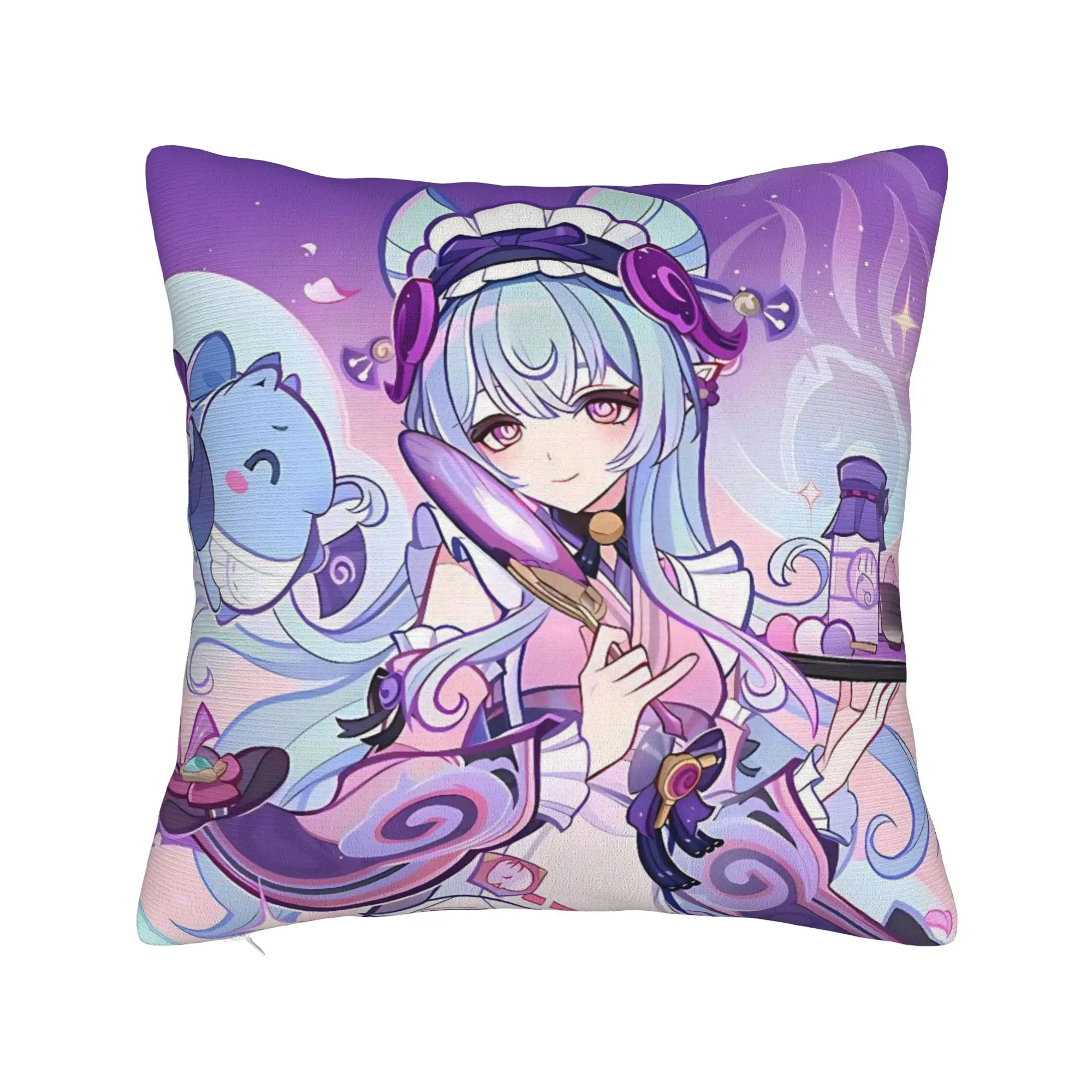 Yumemizuki Mizuki Genshin Impact Pillowcase Printing Polyester Cushion Cover Decorative  Pillow Case Cover Bedroom Zipper 40X40