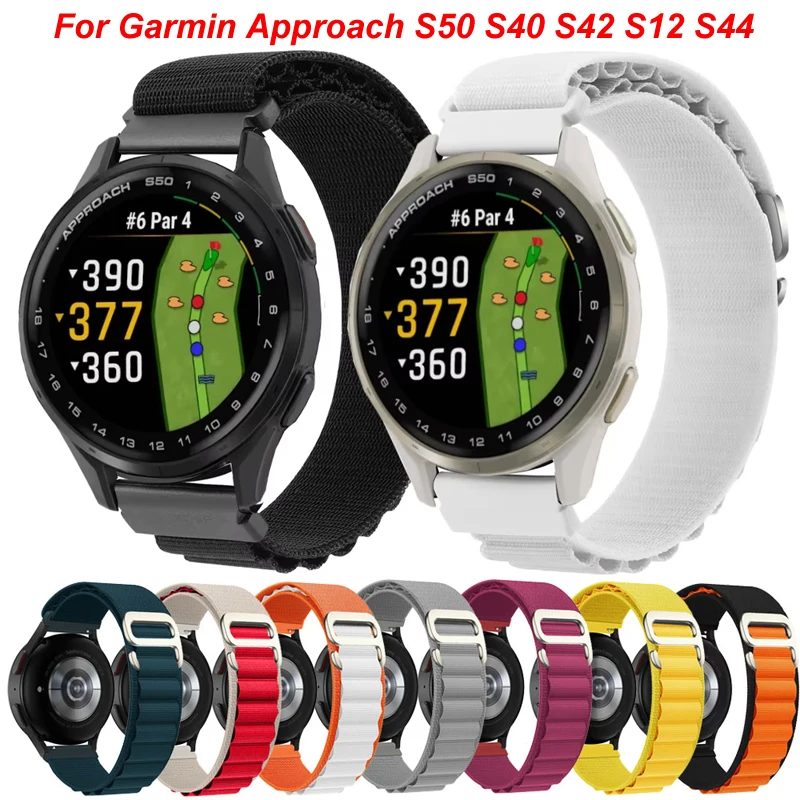Alpine Loop für Garmin Approach S50 S40 S42 S44 Armband 20 mm 22 mm Armband für Garmin Venu 2 3 SQ 2 255 265 965 645 Active 5 6
