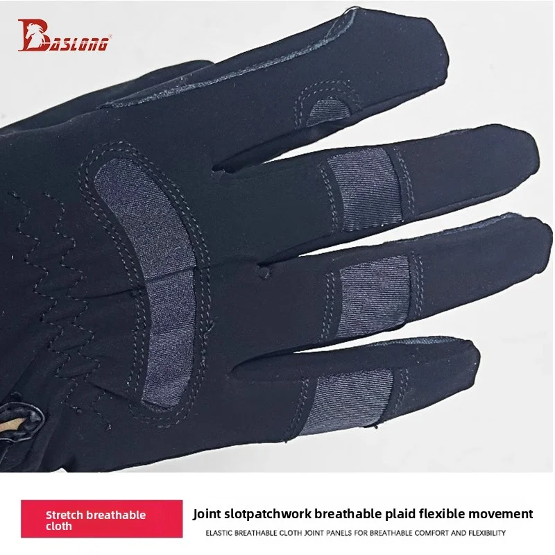 Rękawiczki jeździeckie Baslong przez cały rok Antypoślizgowy, odporny na zużycie biały sprzęt jeździecki dla mężczyzn i kobiet 266,4 cm Uprząż smoka Rękawiczki jeździeckie