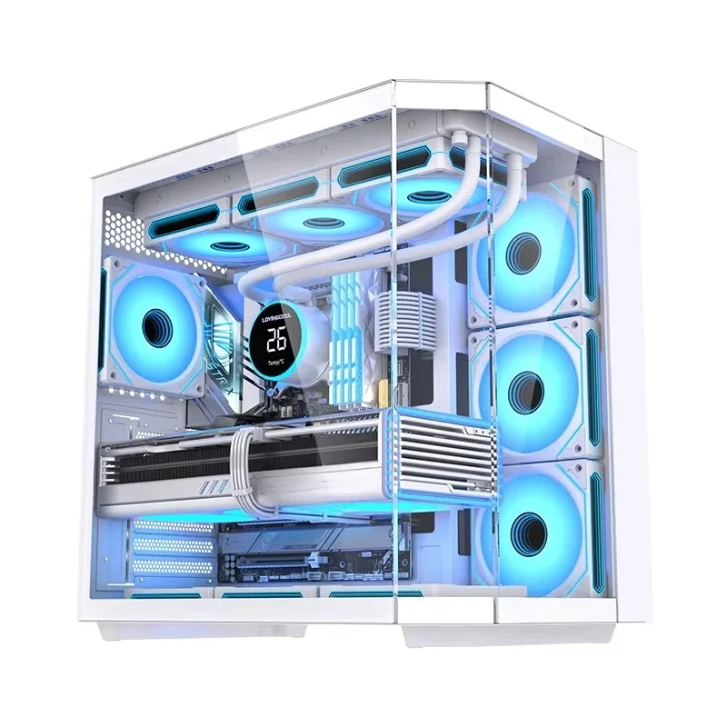 New Gaming Computer Case Central Processor RGB Cube Desktop Glass Computer Gaming Computer Cabinet & Mid Tower