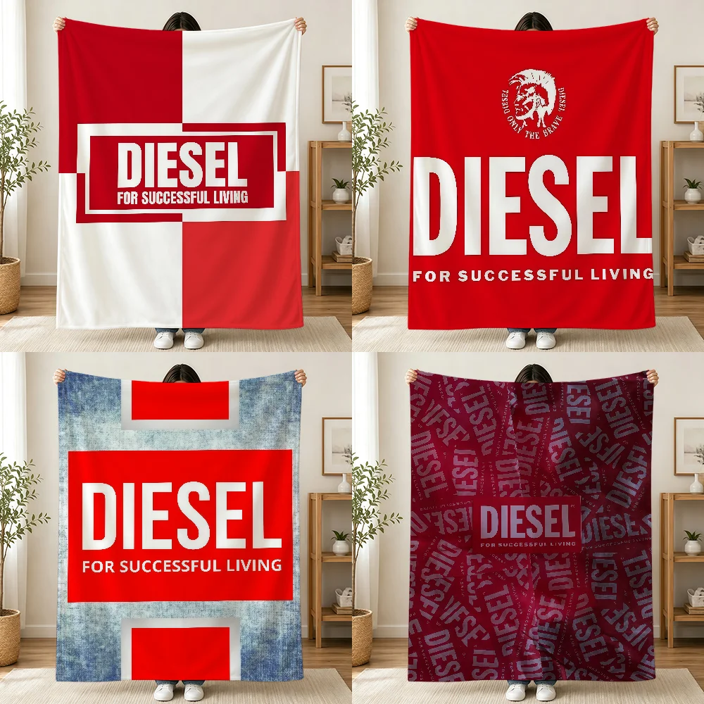 Brand D-DieselS-ES Logo Blanket Printed Flannel Soft Warm Cozy Season Nap Bed Sofa Travel Camping Gift Adults Kids