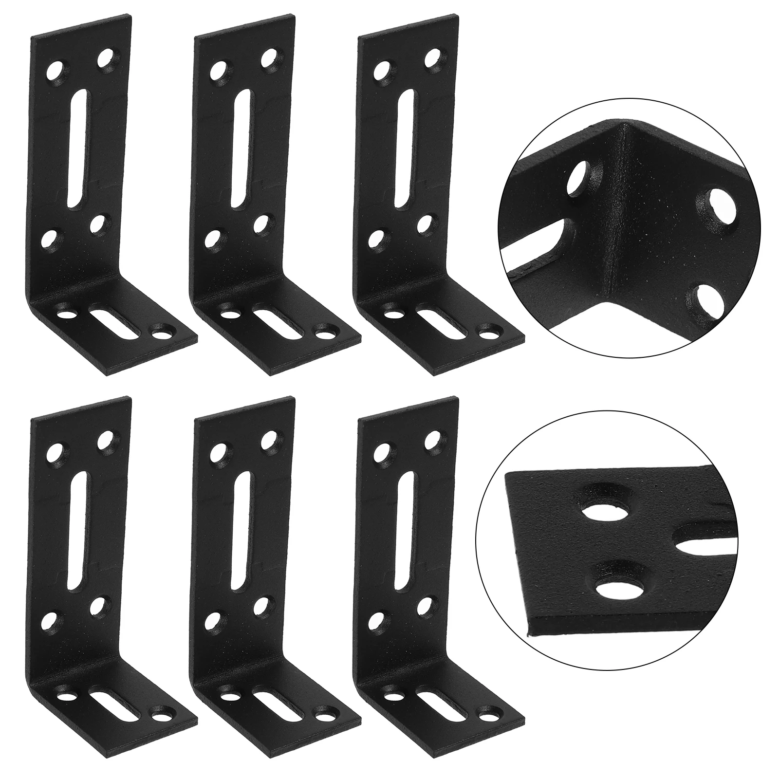 Staffe di supporto per mensola in acciaio inossidabile da 6 pezzi Staffe angolari Montaggio su mensola regolabile per carichi pesanti Hardware di supporto a forma di L destra