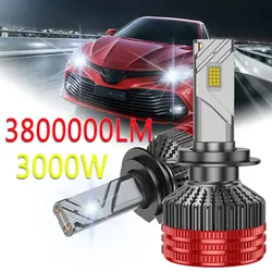 YBN LED Headlight High Power for 3000W 3800000LM Vehicle Lighthouse 6500K 12v 24v 36V H7 H1 H3 H11 H8 H9 9005 9006 HB3 HB4