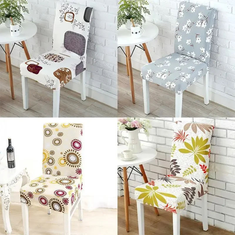 

Flower Universal Size Big Elastic Chair Cover Christmas Cheap Stretch Chair Cover Seat Slipcovers For Dining Room Hotel Banquet