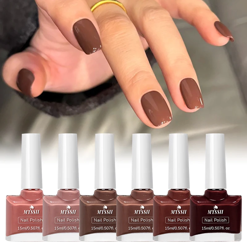6pcs/set 15ml Water-Based Nail Polish Long Lasting Quick Drying No Need of Lamp to Cure Nail Supplies Vernis for Nails Manicure