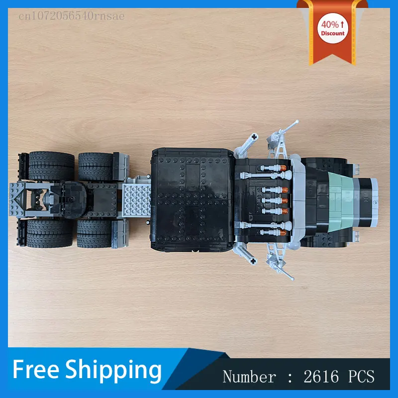 MOC Bausteine Lkw Anhänger Transport Fahrzeug Auto Modell Kreative Montage Spielzeug Weihnachten Geschenk Geburtstag Geschenke DIY Ziegel