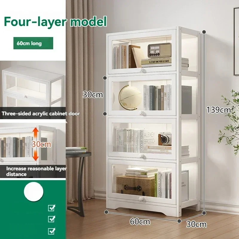

Handmade Display Cabinet, Transparent Acrylic Bookshelf, Dust-proof Bookshelf, Doll Storage Rack, Living Room Floor Standing Sto