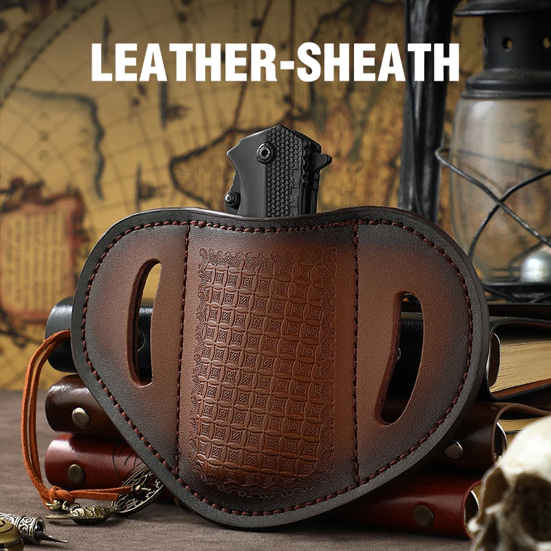 Leather/cowhide folding scabbard, belt knife set, knife set, knife storage bag, knife protector case, multi-tool bag, knife bag