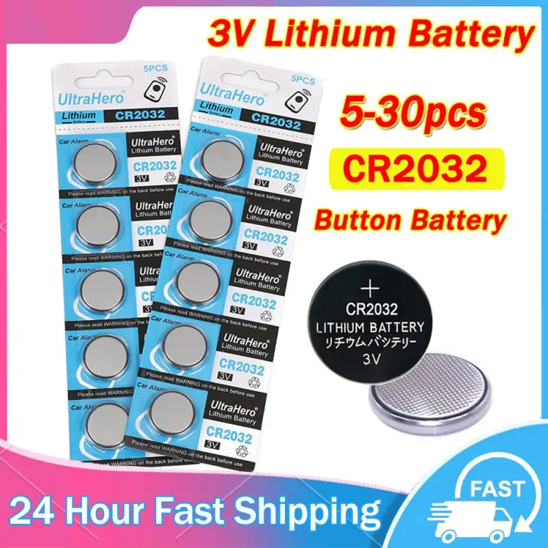 5-30pcs Original CR2032 CR 2032 3V Lithium Battery For Watch Calculator Clock Remote Control Toys Calculator Button Coins Cell