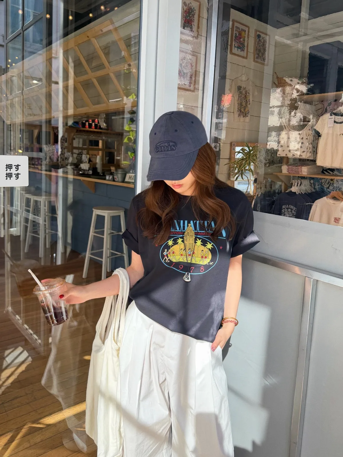 

Футболка Acrab в американском стиле, сине-черная, с круглым вырезом, свободного кроя, повседневная, хлопковая, с коротким рукавом, летний топ для женщин