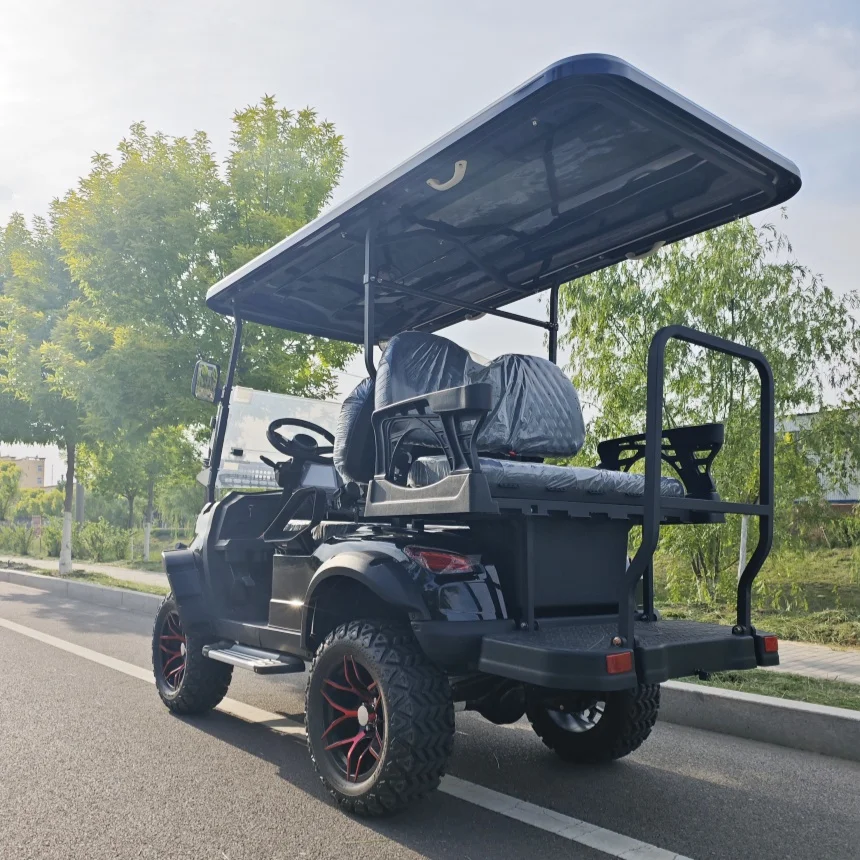 

Smart Design Electric Golf Cart Model E 72V Lithium Golf Trolley Rear Seat Foldable Rear Seat Built-In Storage Box Off Road Tire