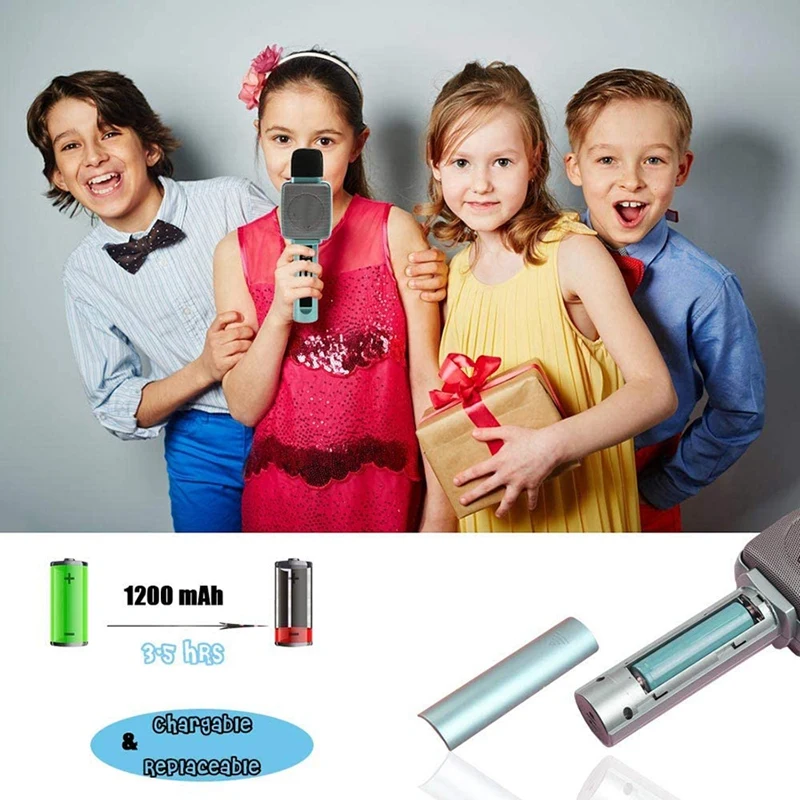 Muzikale microfoon voor kinderen, met Bluetooth-luidspreker en stemconverter is het beste speelgoed en cadeau voor kinderen