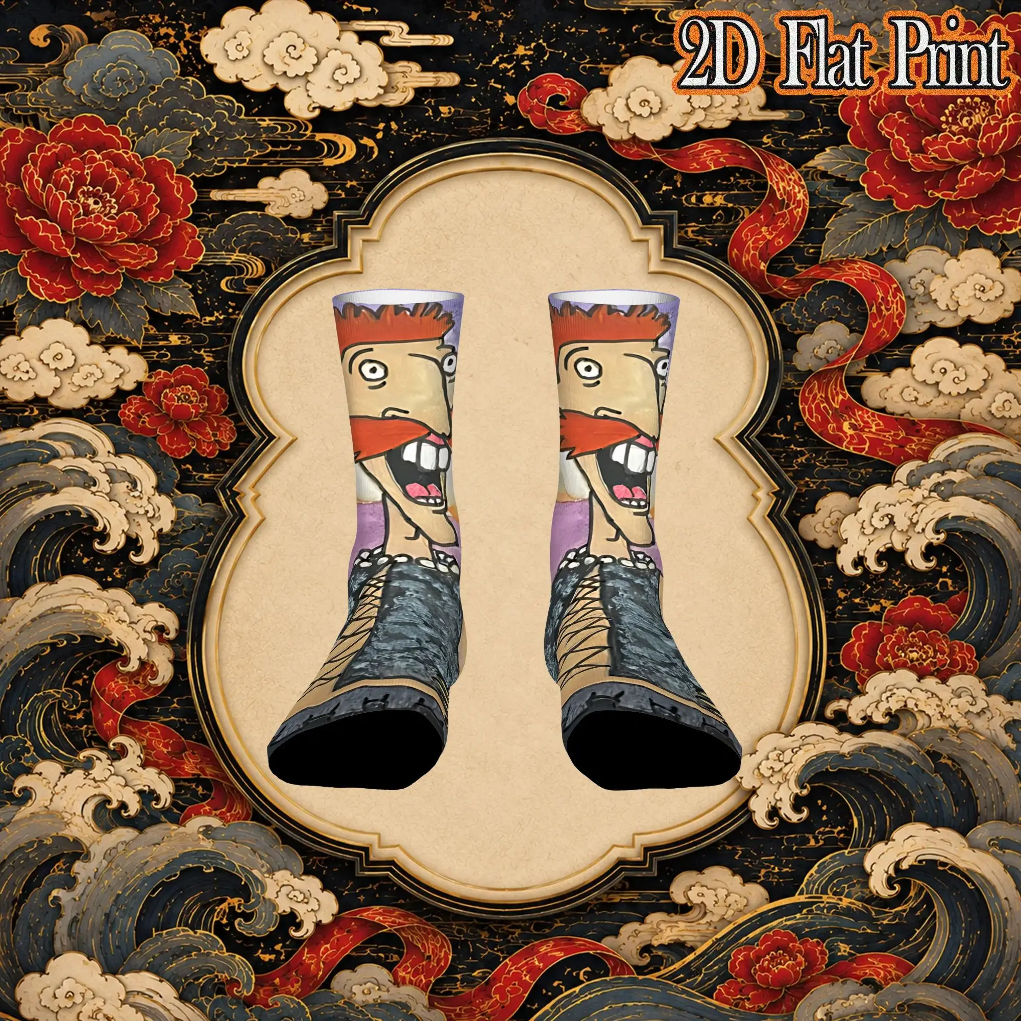 A tribute to a legend Nigel Thornberry Vintage  Street Style Novelty Pattern Crew Creative Sock Sports Socks