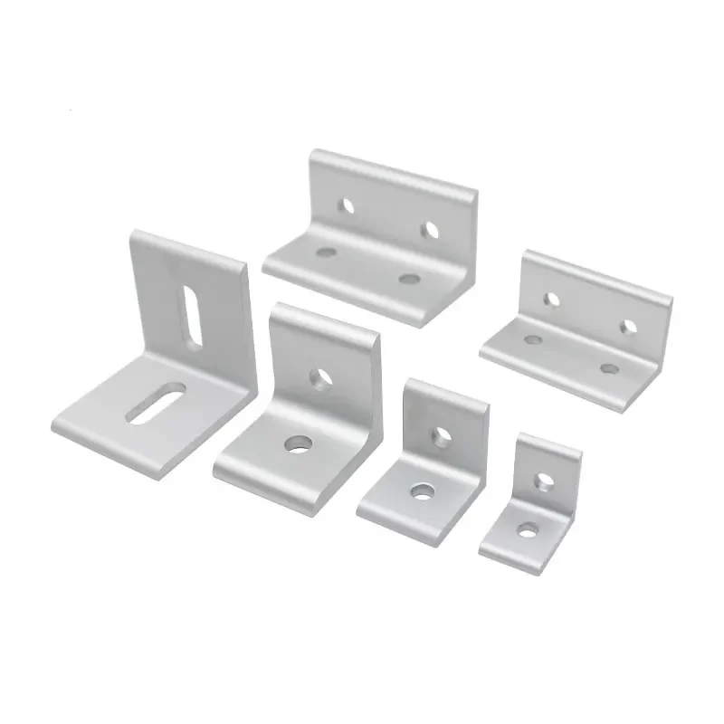 L Type 90 Degree Corner Angle Bracket Connector 6 8 12 16 Hole Aluminum Profile Joint Strip Furniture Hardware