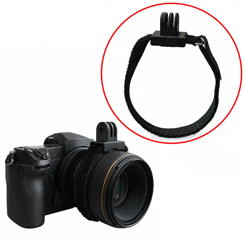 1PCS Lens Mount Adapter For DJI Action 4/5/6 Camera Anti Slip Holder 3D-Printed GoPro-Style Interface with Hook-and-Loop Strap