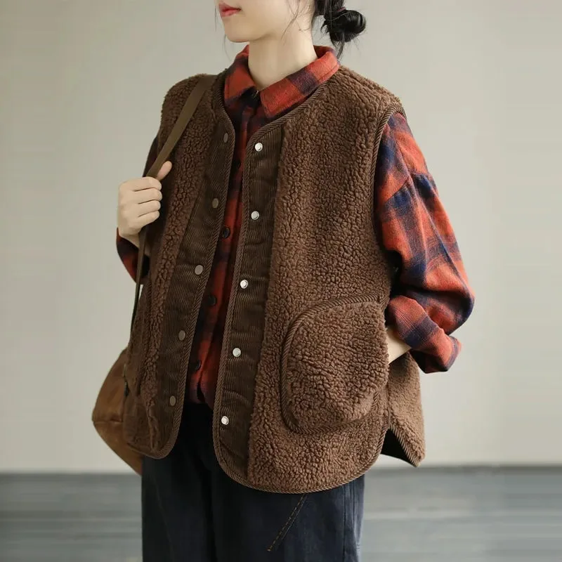 Double-Sided Sheepskin Jacket for Women, Loose Fit, Reversible Design, Suitable for Both Front and Back Wearing