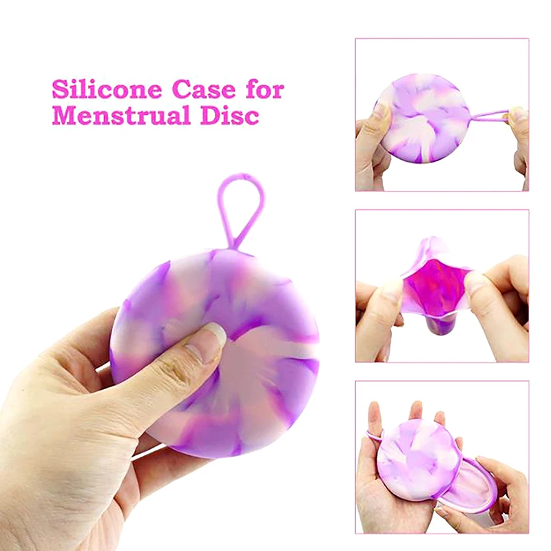 Silicone Reusable Menstrual Disc Feminine Hygiene Menstrual Cup Period Menstrual Collector Storage Box Extra-Thin Health Care