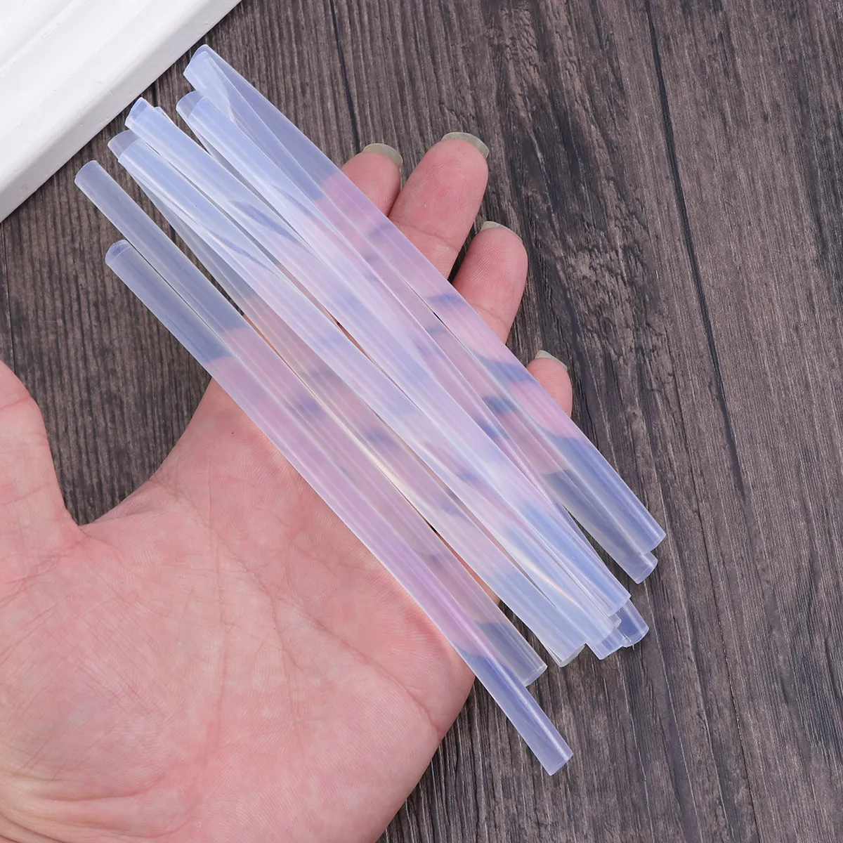 10Pcs 7x150mm Hot Melt Glue Sticks Transparent Non-Toxic Odor-Free Strong Adhesion Flexible Luster DIY Craft Wood Metal Glass