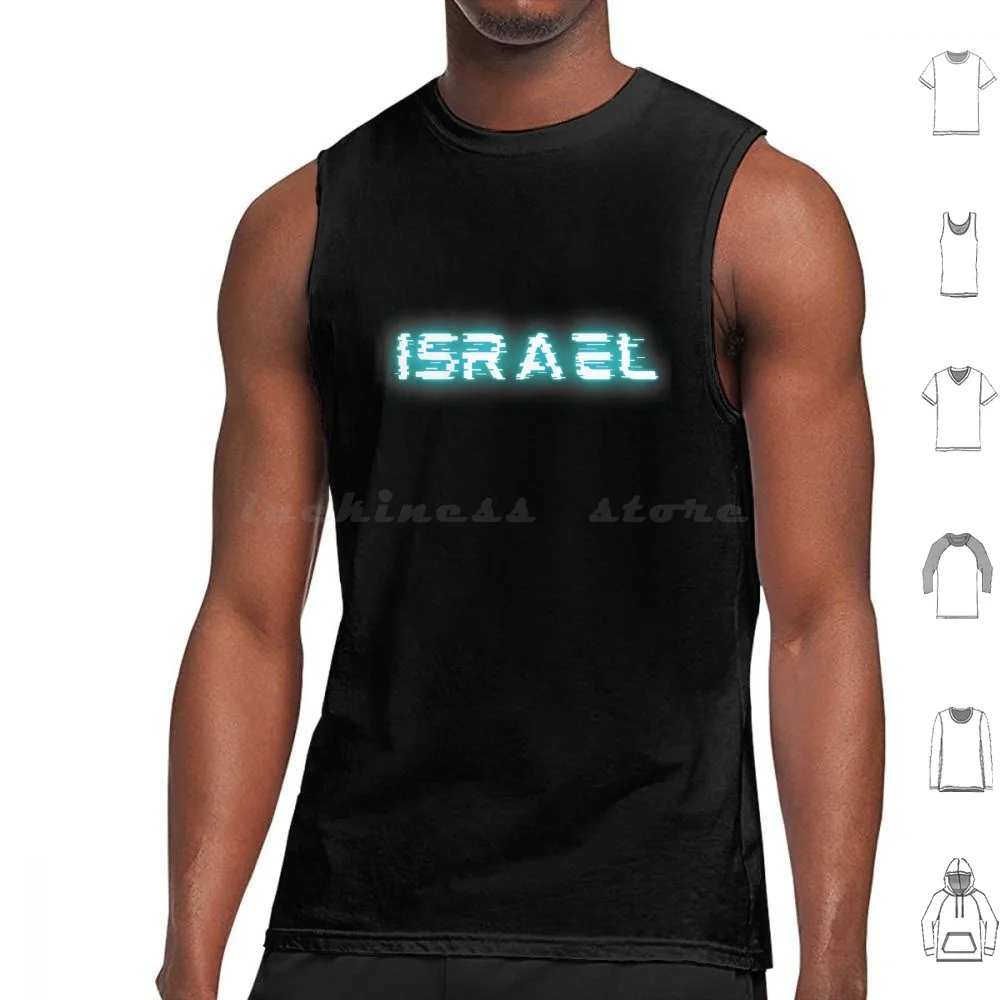 Israel-Neon Tank Tops Vest Sleeveless Israel Israeli Hebrew Judaism Jewish Jew Yiddish Jewish People Jewish Culture