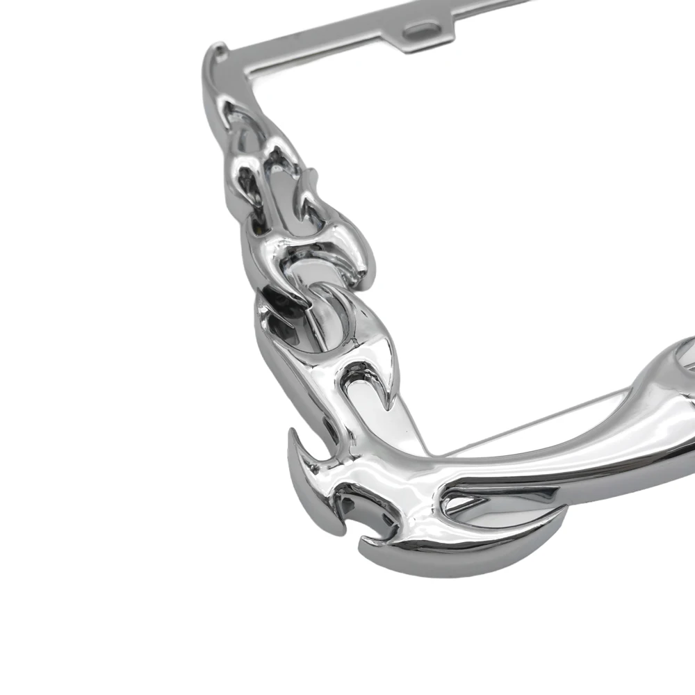 2 Stück ABS Amerikanischer Standard Nummernschildhalter in Flammenform aus Kunststoff Personalisierter Kreativer Kennzeichenrahmen – Detail 12