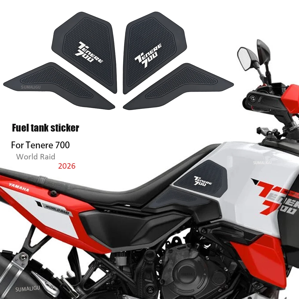 

For Yamaha Tenere 700 World Raid TENERE 700 2026 Motorcycle Side Fuel Tankpads Protector Sticker Non-slip Knee Grip Pad