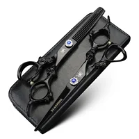 XUANFENG Tijeras para el cabello con mango de dragón de 6 pulgadas Herramientas de peinado de peluquero Tijeras de corte y tijeras de adelgazamiento 6