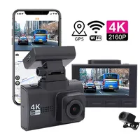 Supplier car dvr wifi gps 4k dash camera car black box front and rear dual lens wifi gps 4k dashcam full hd dual 4k dash cam