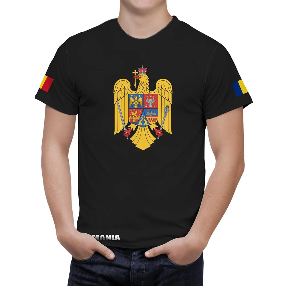 Romania Eagle Coat Of Arms T Shirt for Men Clothing Summer Men's Streetwear T-shirt Romanian Flag Tee Shirts Women Clothes Tops