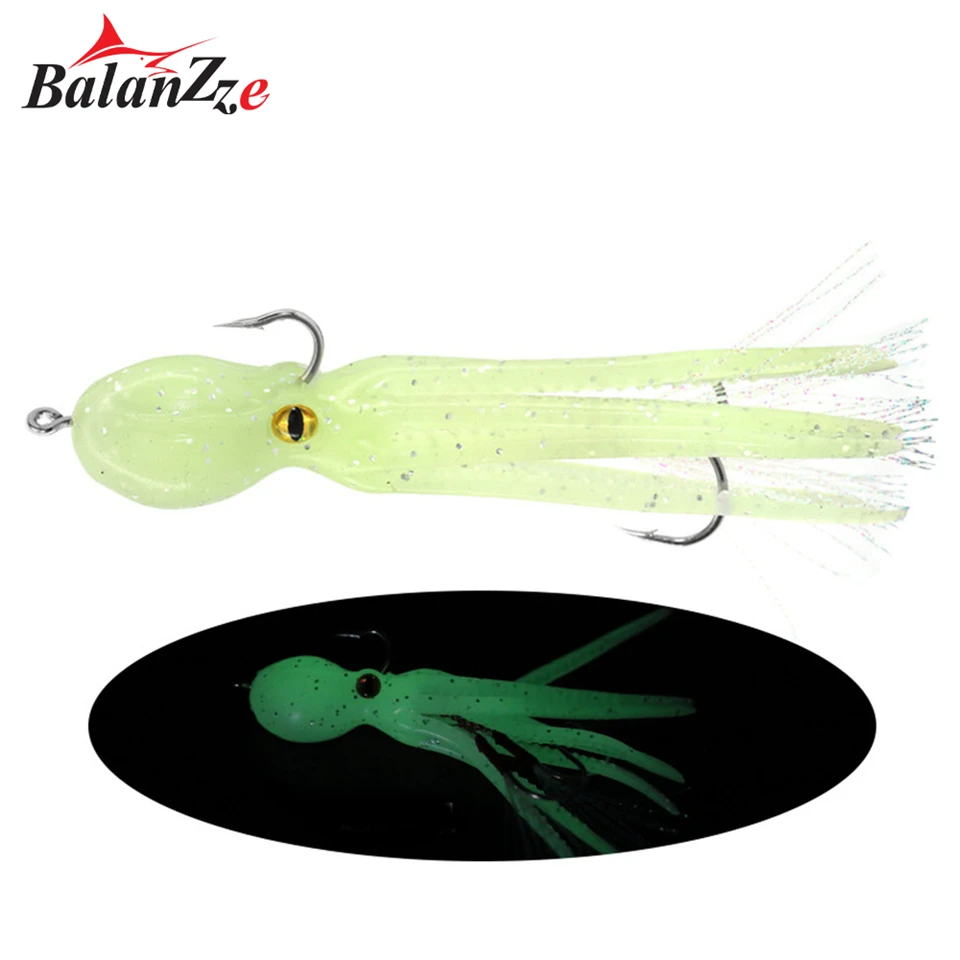 Balanzze Octopus Soft Lure 20g 22g 23g Squid Jig Bait For Saltwater Fishing Luminous Octopus Swimbait Artificial Silicone Bait image 6